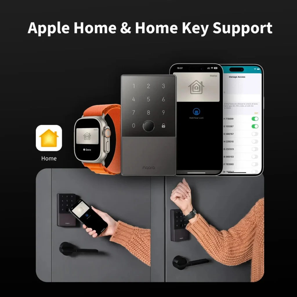 قفل هوشمند آکارا U100 با اثر انگشت و Apple Home Key
